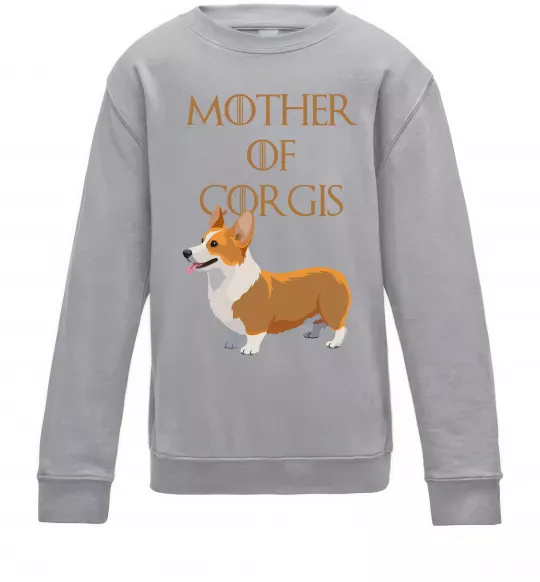 Детский Свитшот Mother of corgis Серый меланж фото