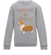 Детский Свитшот Mother of corgis Серый меланж фото
