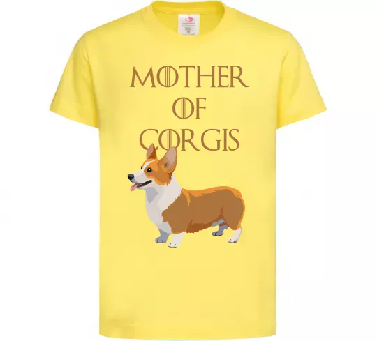 Детская футболка Mother of corgis Лимонный фото