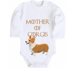 Дитячий бодік Corgi mama Білий фото