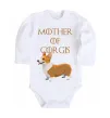 Дитячий бодік Mother of corgis Білий фото