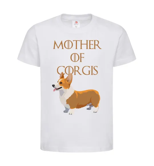 Дитяча футболка Mother of corgis Білий фото