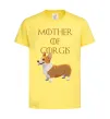 Дитяча футболка Mother of corgis Лимонний фото