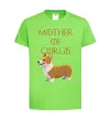 Дитяча футболка Mother of corgis Лаймовий фото