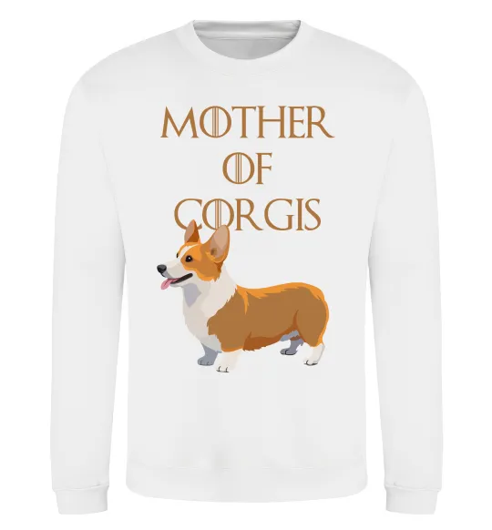 Світшот Mother of corgis Білий фото
