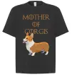 Футболка Оверсайз Mother of corgis Черный фото