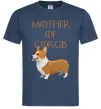 Мужская футболка Mother of corgis Темно-синий фото