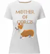 Жіноча преміум футболка Mother of corgis Білий фото
