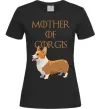 Жіноча футболка Mother of corgis Чорний фото