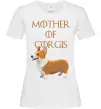 Жіноча футболка Mother of corgis Білий фото