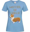 Жіноча футболка Mother of corgis Блакитний фото