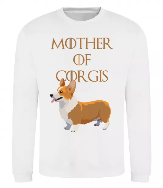 Свитшот Mother of corgis Белый фото