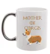 Чашка с цветной ручкой Mother of corgis Серебро Чашка с цветной ручкой Mother of corgis Серебро фото