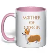 Чашка с цветной ручкой Mother of corgis Нежно розовый Чашка с цветной ручкой Mother of corgis Нежно розовый фото