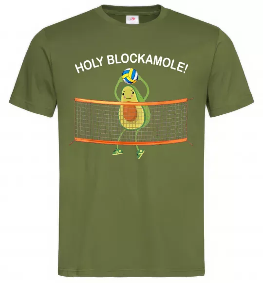Мужская футболка Holy blockamole Оливковый фото