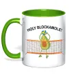 Чашка с цветной ручкой Holy blockamole Зеленый фото