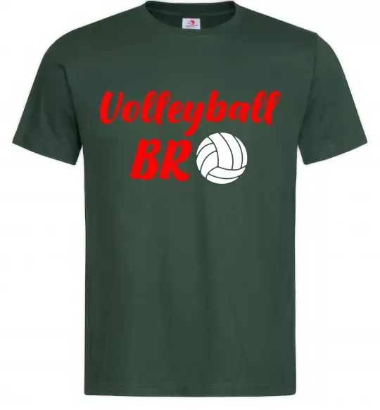Мужская футболка Volleyball bro Темно-зеленый фото