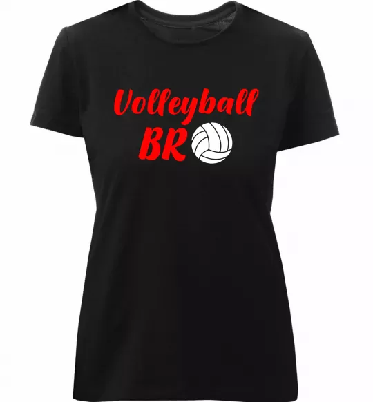 Женская премиум футболка Volleyball bro Черный фото