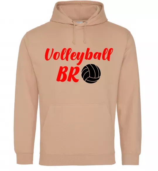 Женская толстовка (худи) Volleyball bro Песочный фото