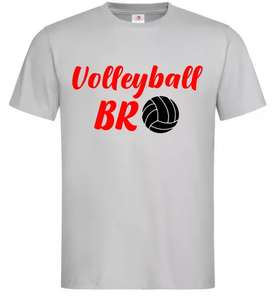Мужская футболка Volleyball bro Серый фото