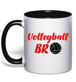 Чашка с цветной ручкой Volleyball bro