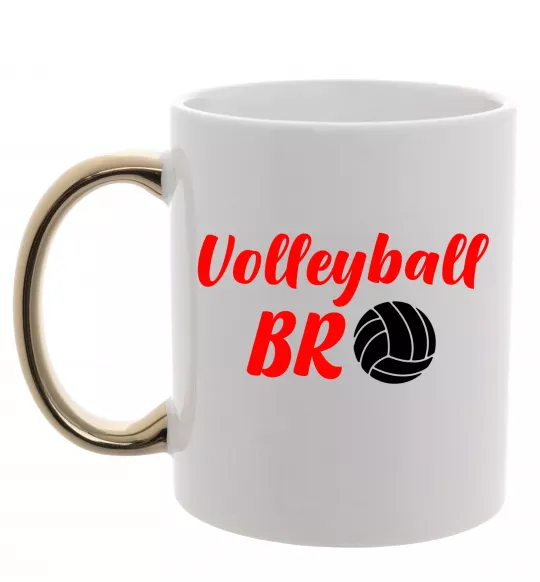 Чашка с цветной ручкой Volleyball bro Золото фото