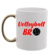 Чашка с цветной ручкой Volleyball bro Золото фото