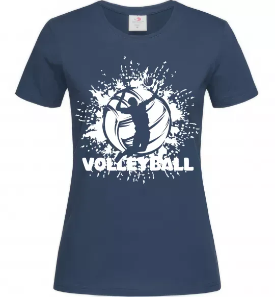 Жіноча футболка Волейбор малюнок Темно-синій фото