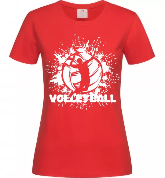 Жіноча футболка Волейбор малюнок Червоний фото