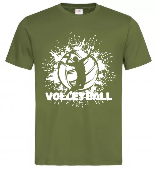 Чоловіча футболка Волейбор малюнок Оливковий фото