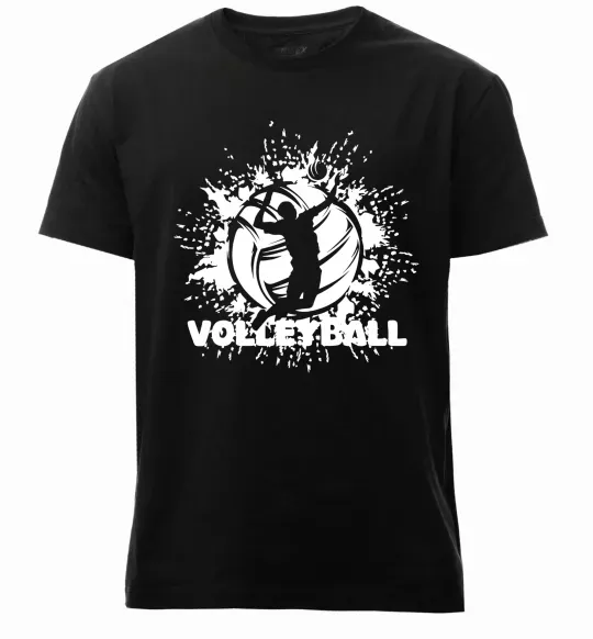 Мужская премиум футболка Волейбор малюнок Черный фото