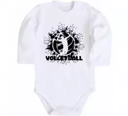 Детский боди Волейбол м'яч з серцем Белый фото Детский боди Волейбол м'яч з серцем Белый фото