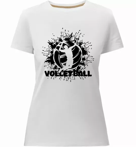 Жіноча преміум футболка Волейбор малюнок Білий фото