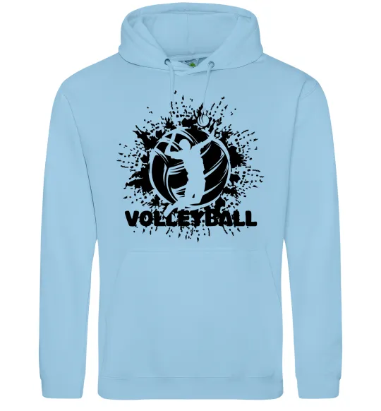 Мужская толстовка (худи) Волейбор малюнок Голубой фото