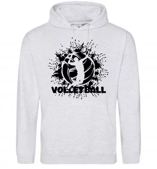 Жіноча толстовка (худі) Волейбор малюнок Сірий меланж фото