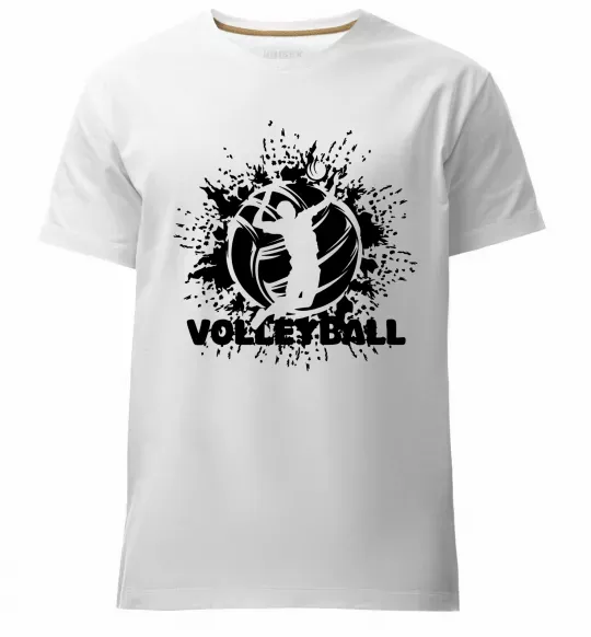 Мужская премиум футболка Волейбор малюнок Белый фото