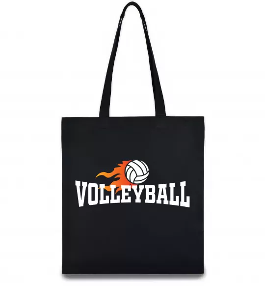 Еко-сумка Volleyball вогняний м'яч Чорний фото