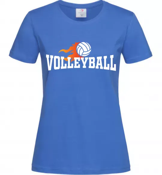 Жіноча футболка Volleyball вогняний м'яч Яскраво-синій фото