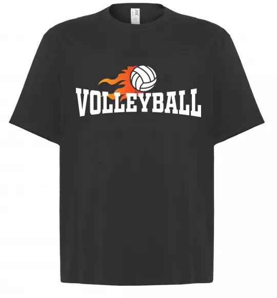 Футболка Оверсайз Volleyball вогняний м'яч Чорний фото