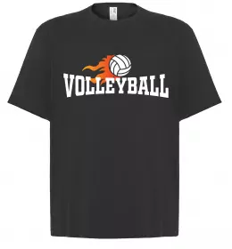 Футболка Оверсайз Volleyball вогняний м'яч Черный фото