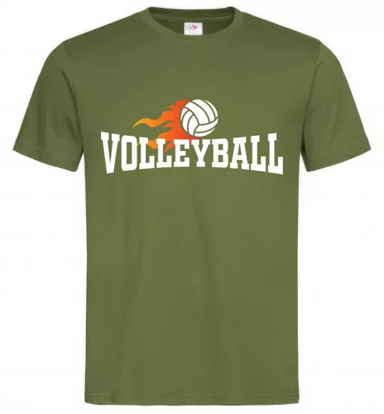 Чоловіча футболка Volleyball вогняний м'яч Оливковий фото