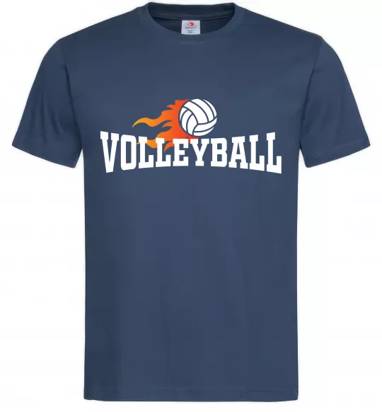 Чоловіча футболка Volleyball вогняний м'яч Темно-синій фото