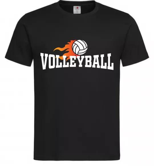 Чоловіча футболка Volleyball вогняний м'яч Чорний фото
