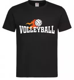 Мужская футболка Volleyball вогняний м'яч Черный фото