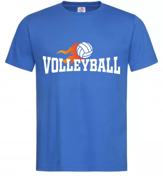 Чоловіча футболка Volleyball вогняний м'яч Яскраво-синій фото