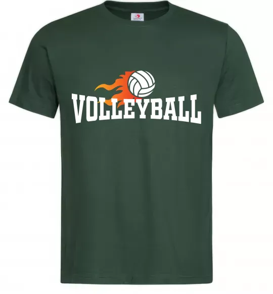 Чоловіча футболка Volleyball вогняний м'яч Темно-зелений фото