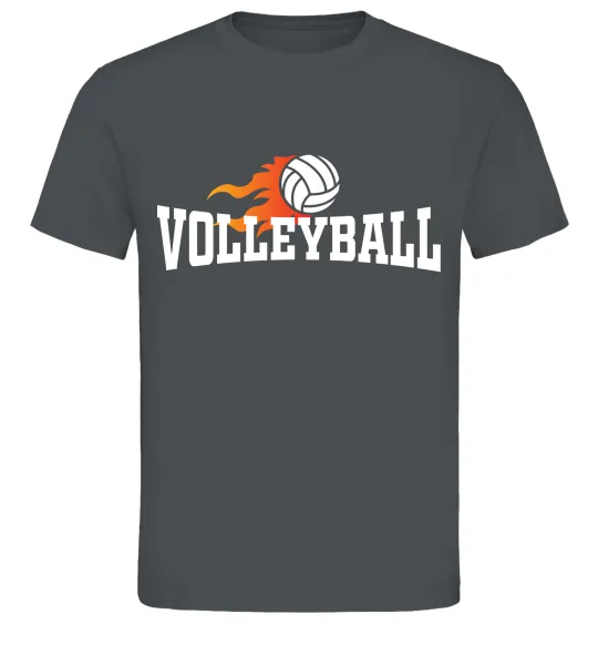 Чоловіча футболка Volleyball вогняний м'яч Графіт фото