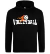 Мужская толстовка (худи) Volleyball вогняний м'яч Черный фото