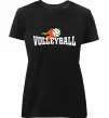 Женская премиум футболка Volleyball вогняний м'яч Черный фото