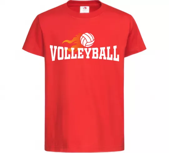 Детская футболка Volleyball вогняний м'яч Красный фото